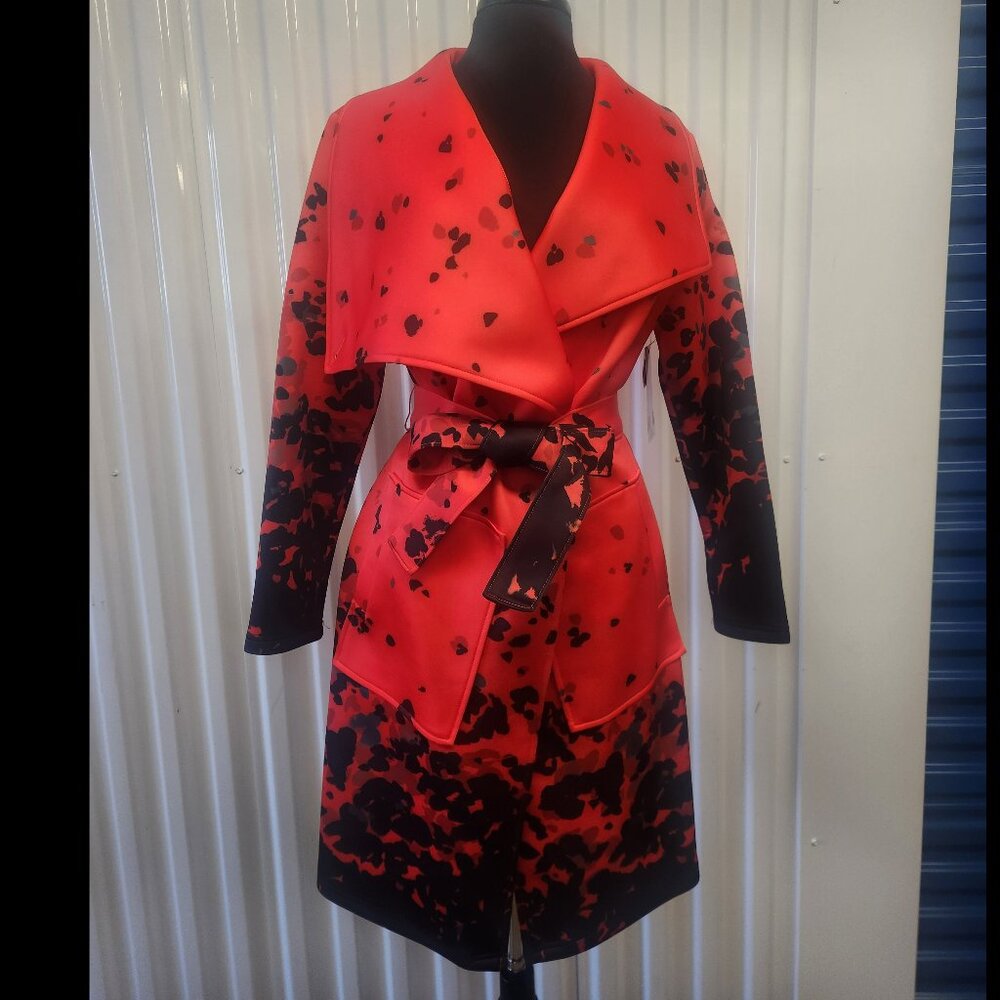 Samuel Dong Women's Wrap Jacket Tangerine/Black